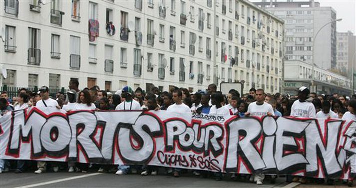 Frá göngunni í París í dag.