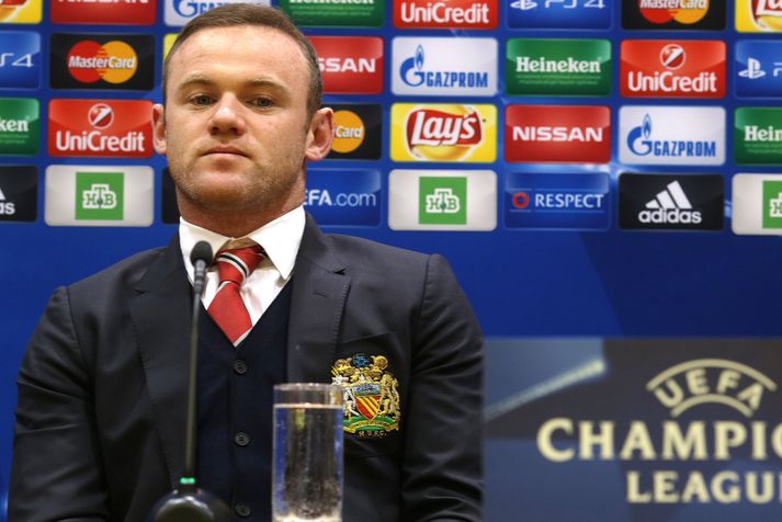 Wayne Rooney á blaðamannafundinum í gær.