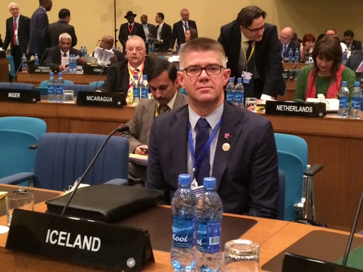 Gunnar Bragi á fundinum í Addis Ababa.