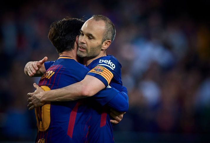 Andrés Iniesta og Lionel Messi voru liðsfélagar um árabil.