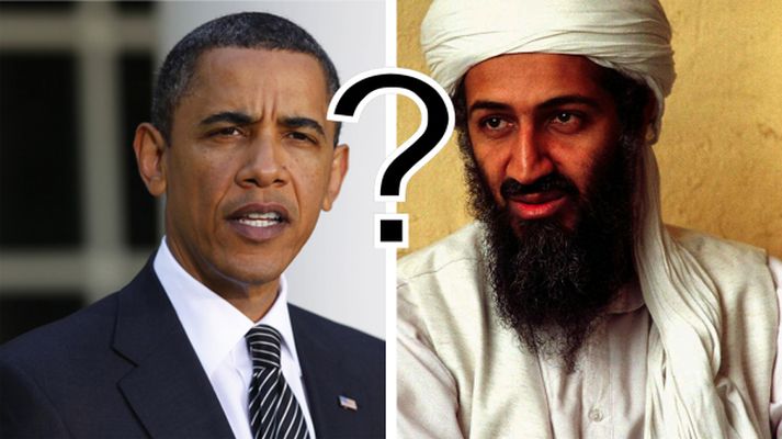 Obama og Osama. Obama er til vinstri á myndinni.