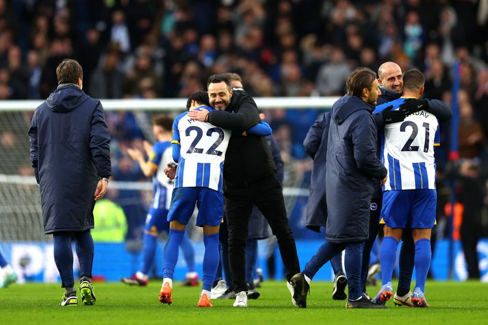 Kaoro Mitoma hefur ekki getað leikið með Brighton undanfarið vegna meiðsla, en er nú á leið á Asíumótið með japanska landsliðinu.