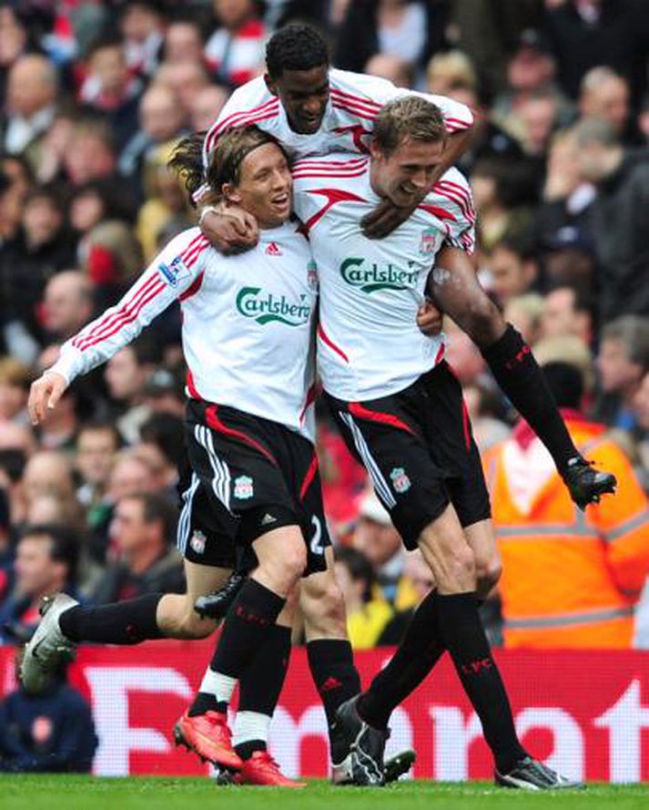 Peter Crouch byrjar hjá Liverpool eftir að hafa skorað um síðustu helgi.