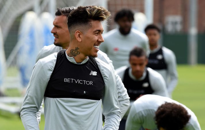 Roberto Firmino æfði með Liverpool í dag