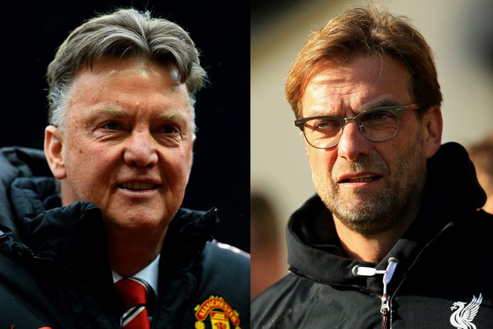 Louis van Gaal og Jürgen Klopp stýra United og Liverpool í fyrstu Evrópuviðureign liðanna.