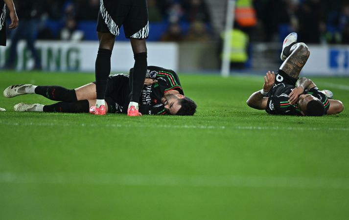 Arsenal náði aðeins í stig gegn Brighton.