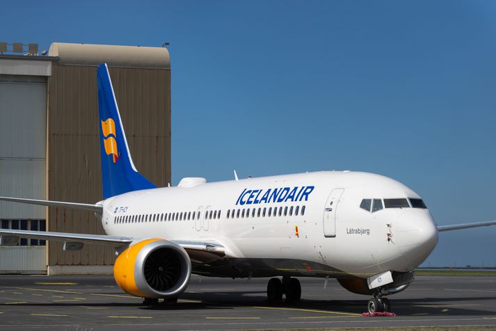 Ein af Boeing 737 MAX 8-þotum Icelandair, en kyrrsetning vélanna hefur sett strik í reikning félagsins frá því í mars.
