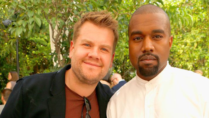 James Corden og Kanye West.