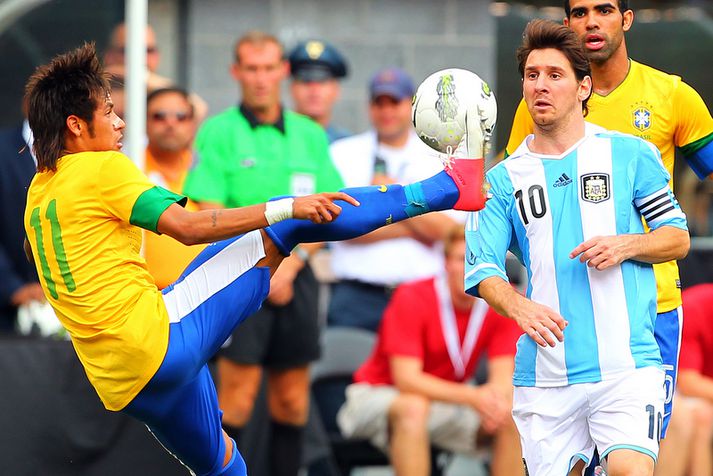 Neymar og Lionel Messi.