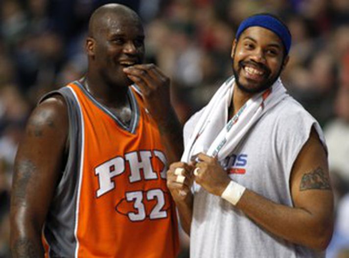 Shaquille O´Neal og Rasheed Wallace slógu á létta strengi í nótt