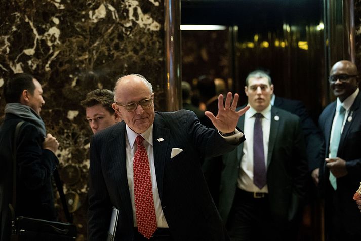 Giuliani í Trump Tower í lok nóvember.