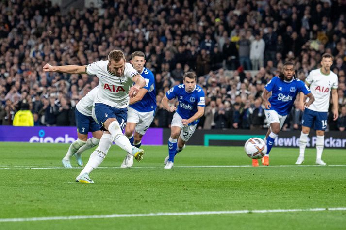 Harry Kane skoraði sitt níunda mark á tímabilinu af vítapunktinum í dag.