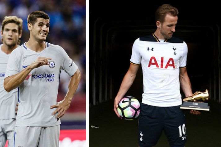 Alvaro Morata og Harry Kane með gullskóinn.