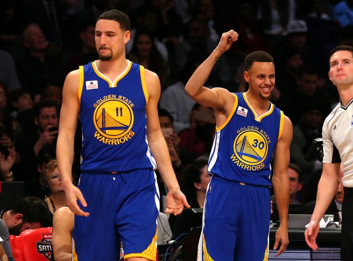 Stephen Curry og Klay Thompson.