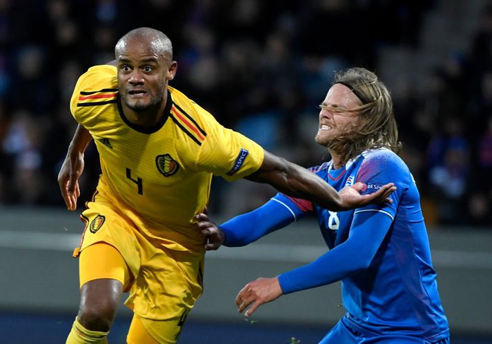 Kompany í landsleiknum gegn Íslandi á Laugardalsvelli á dögunum.