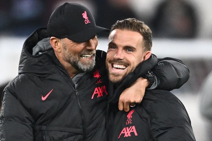 Jürgen Klopp og Jordan Henderson þegar þeir voru báðir í leiðtogahlutverki hjá Liverpool.