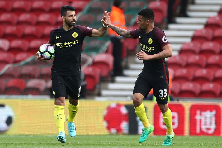 Gabriel Jesus og Sergio Agüero.