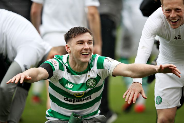 Tierney fagnar skoska meistaratitlinum með Celtic á síðustu leiktíð.