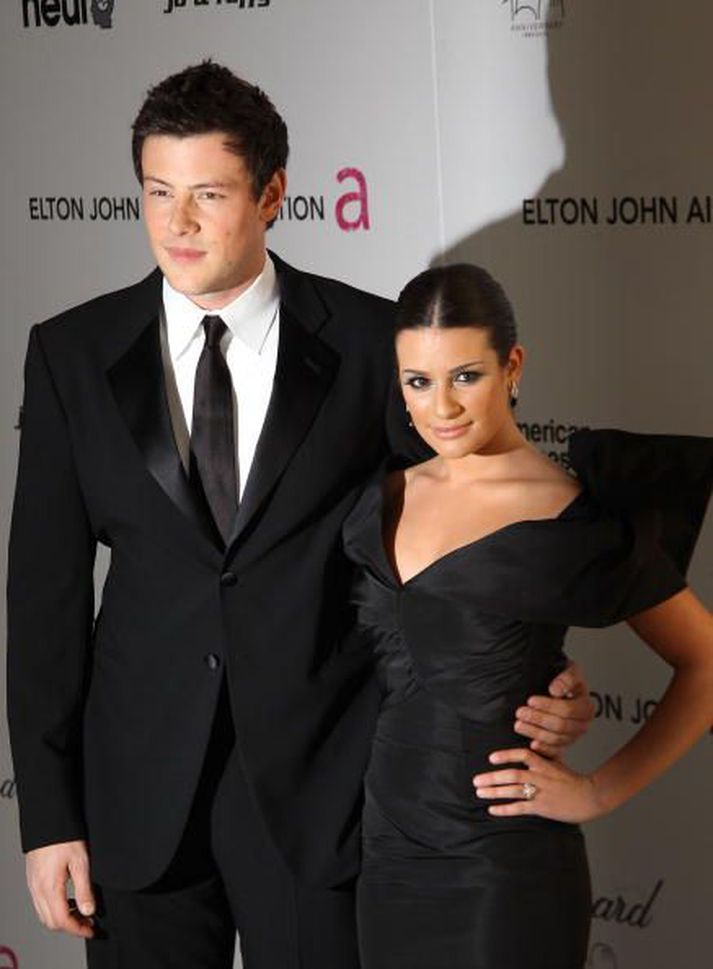 Cory Monteith og Lea Michele í mars 2010.