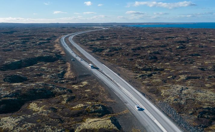 Frá Reykjanesbraut. Slysið átti sér stað við Stapa nærri afleggjaranum að Grindavík. Myndin er úr safni.