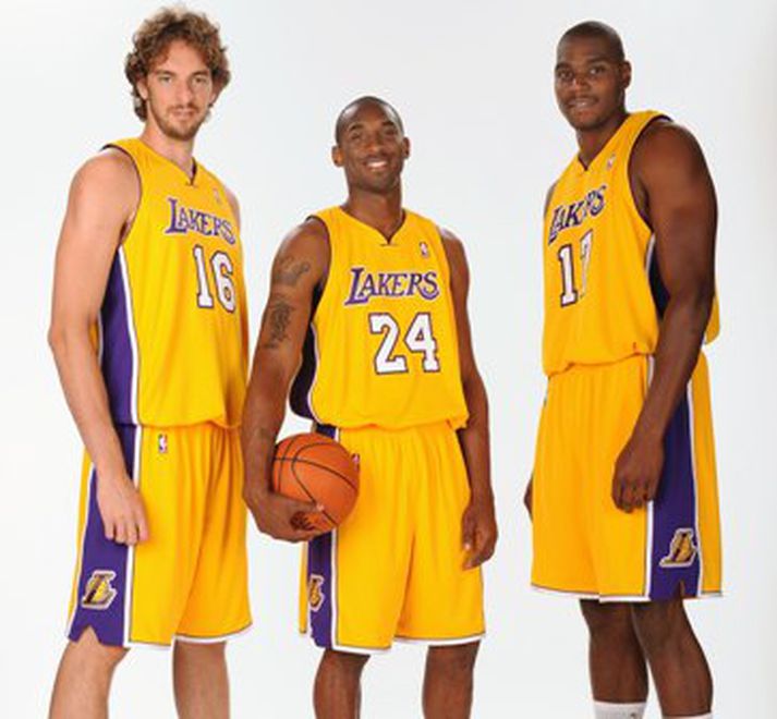 Pau Gasol, Kobe Bryant og Andrew Bynum eru taldir líklegir til afreka með Lakers í vetur