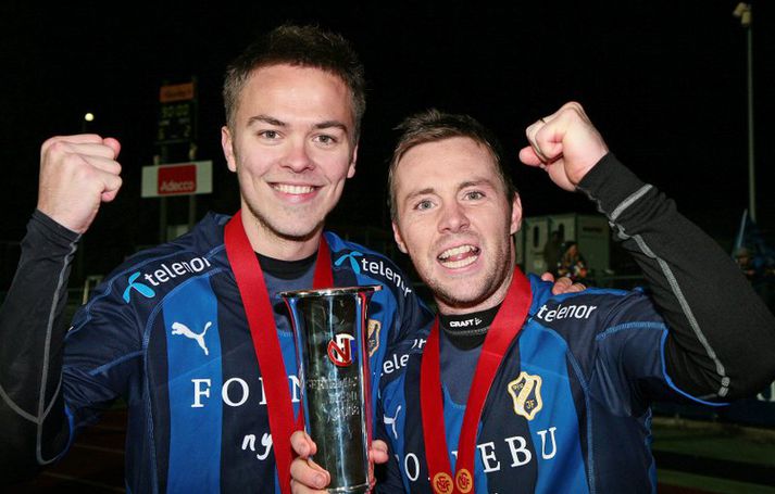 Pálmi Rafn og Veigar Páll Gunnarsson urðu meistarar með Stabæk árið 2008.