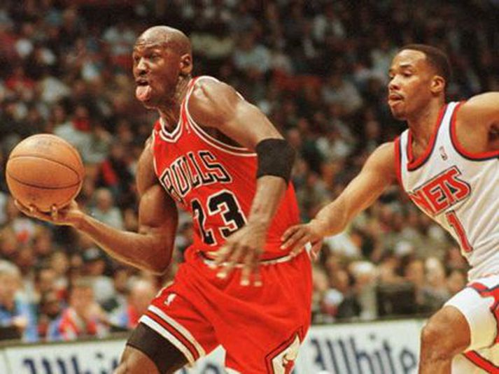 Michael Jordan varð sex sinnum meistari með Chicago Bulls á ferlinum.