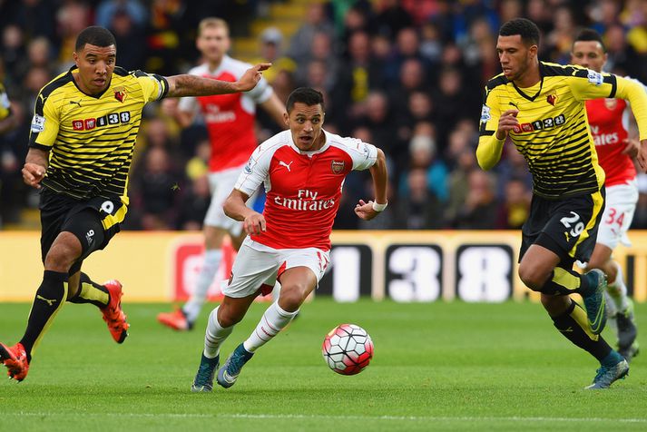 Alexis Sánchez er í miklu stuði þessa dagana fyrir Wenger, en hann skoraði um helgina gegn Watford.