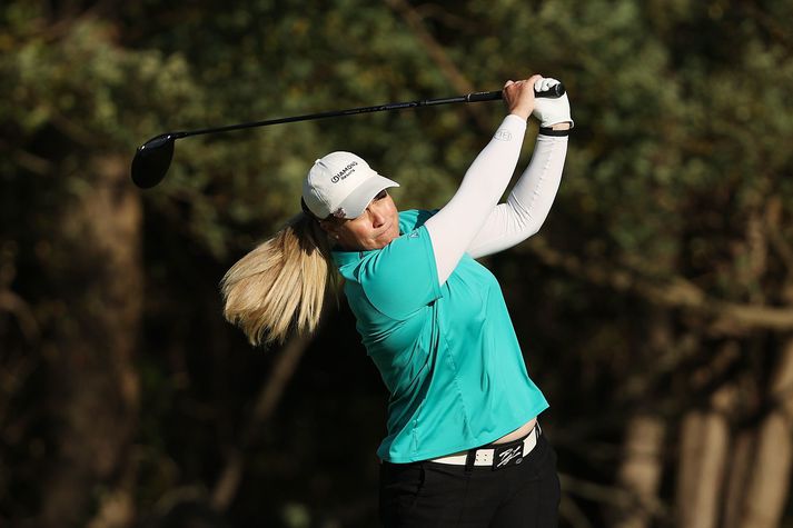 Brittany Lincicome lék vel á fyrsta hring KPMG Women's PGA Championship í gær.