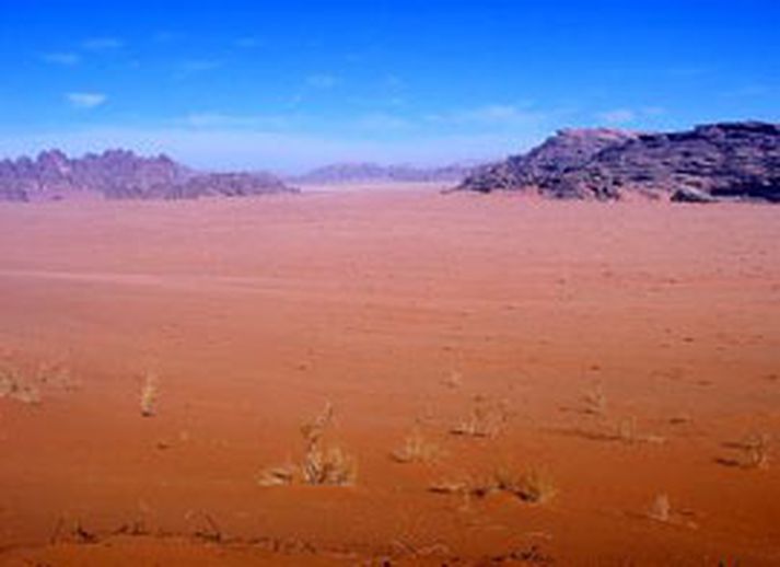 Wadi Rum eyðimörkin í Jórdaníu