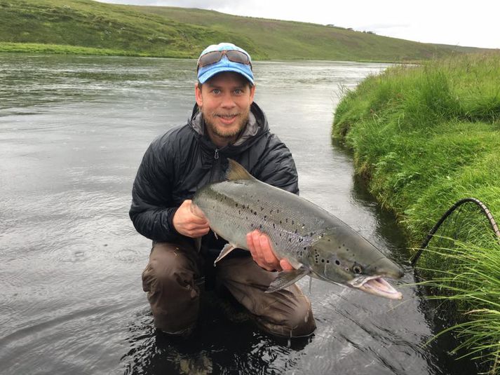 Júlíus Bjarni og félagar eru að gera gott mót á Nessvæðinu í Laxá í Aðaldal.